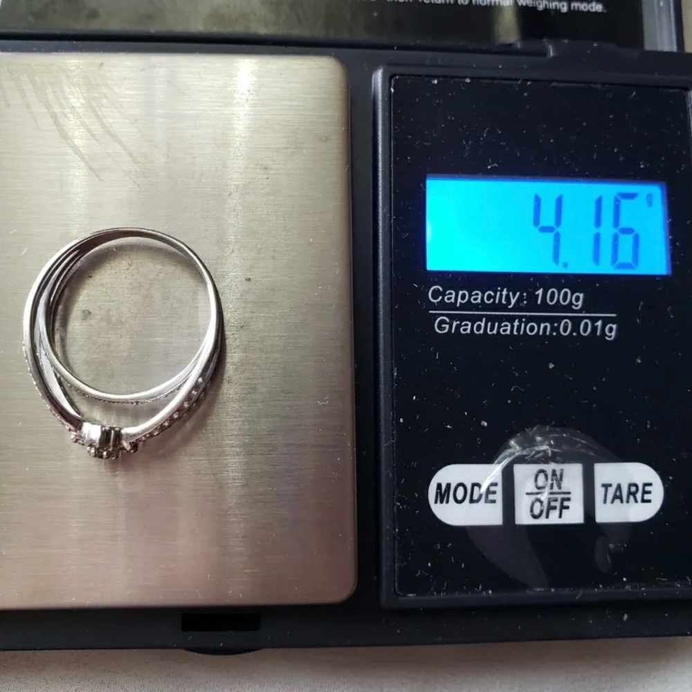 18K White Gold Diamond Bow Ribbon Ring Cuff - Openwork Ribbons - Size 7.25 - Picture 13 of 15